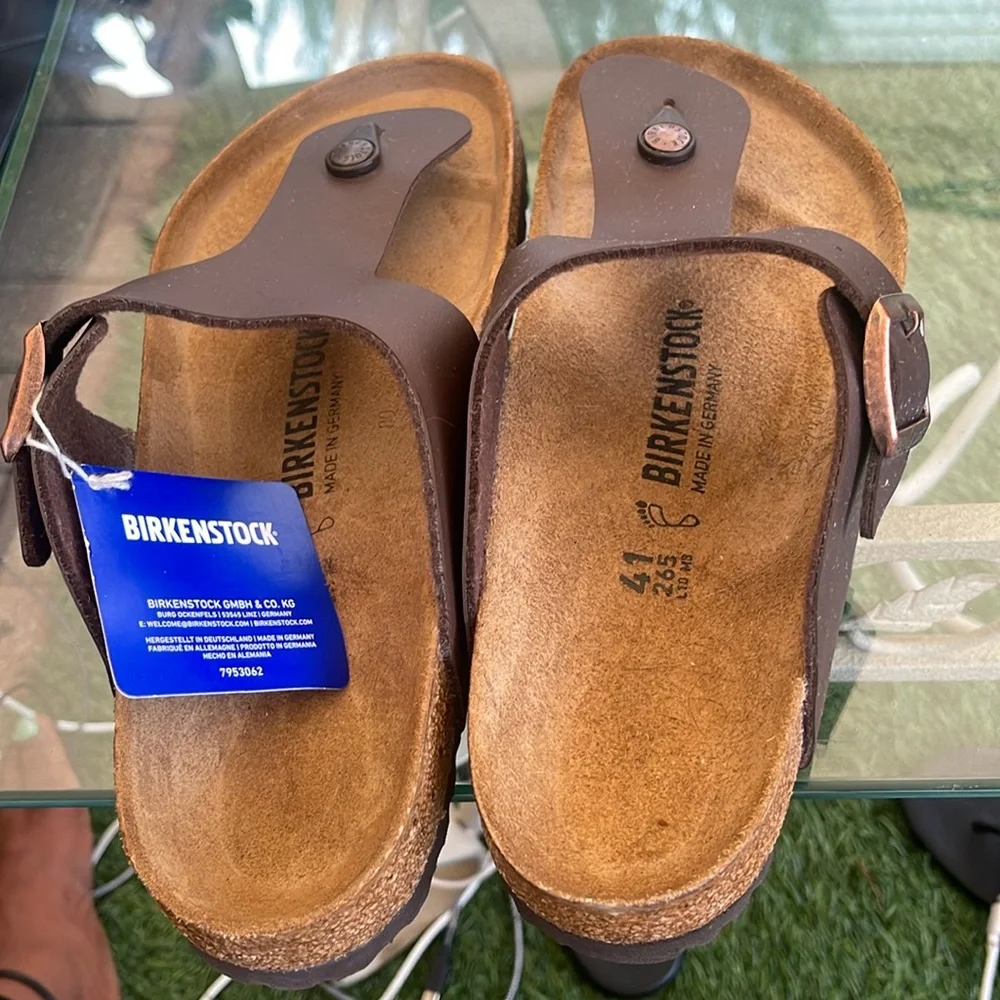 NIB Birkenstock Gizeh Oiled Leather In Habana 7953062